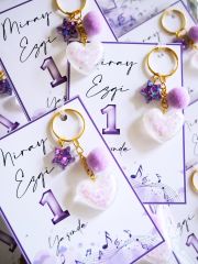 Ponponlu Kalp Anahtarlık