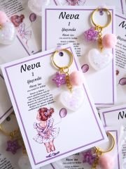 Ponponlu Kalp Anahtarlık