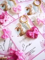 Fiyonklu Kalp ve Taç Anahtarlık